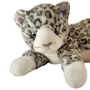 Snow Leopard Plush Stuffed Animal Toy 14" Gray White Spotted Cat No Tag